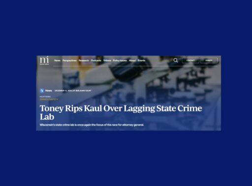 Toney Rips Kaul Over Lagging State Crime Lab